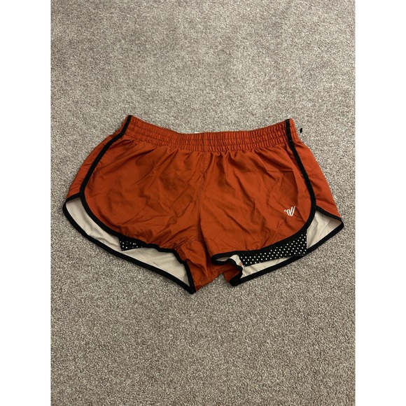Varsity Spirit Pants - Varsity Spirit Running Shorts Womens M Orange Excellent Polka Dot Layered Cheer